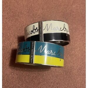 Vintage Marc by Marc Jacobs Logo Enamel Bracelet Bangle Set Of Two Y2K Designer